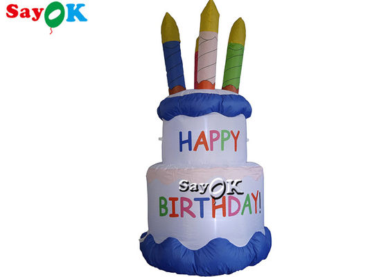 Tarpaulin Blow Up Birthday Cake Yard Decoration Inflatable Advertising Cake