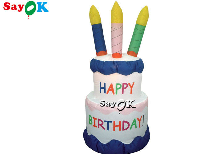 Backyard Party PVC Plastic Inflatable Birthday Cake For Decorations
