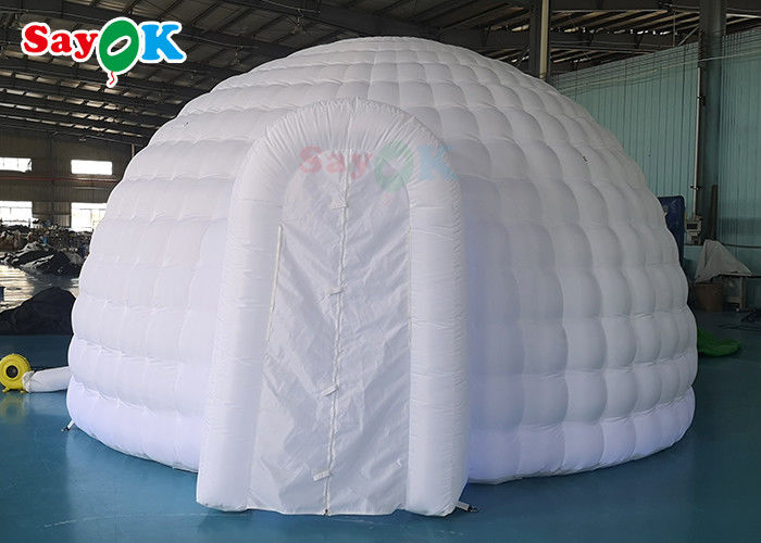 Outdoor Inflatable Tent 6x5x3.2m Pure White Inflatable Dome Tent With LED Lights