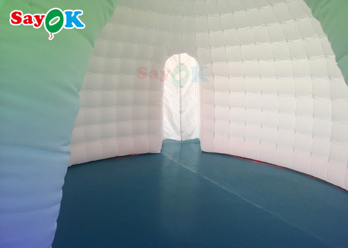 Outdoor Inflatable Tent 6x5x3.2m Pure White Inflatable Dome Tent With LED Lights