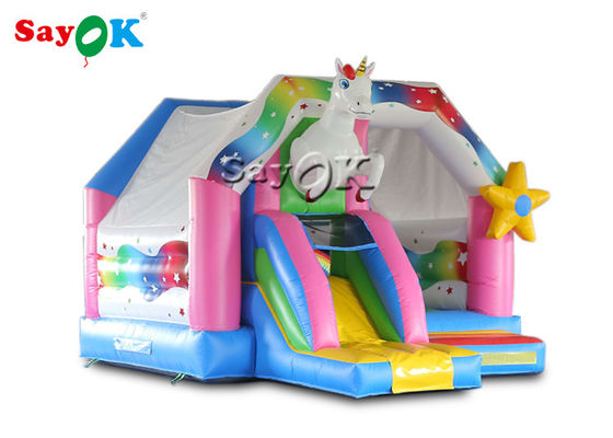 Outdoor Kids PVC Rainbow Unicorn ปราสาทกระโดดกระโดดกระโดด