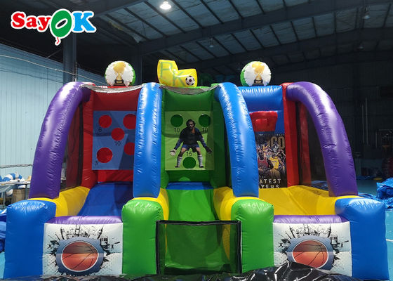 ห่วงบาสเก็ตบอลยักษ์พอง 5x3m เกมยิงบาสเก็ตบอลเชิงพาณิชย์ตลก