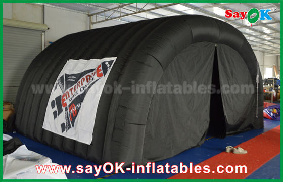 เต็นท์เป่าลมสีดำ 210D Oxford Tunnel เต็นท์ตั้งแคมป์เป่าลมพร้อมพิมพ์โลโก้ Total Dark