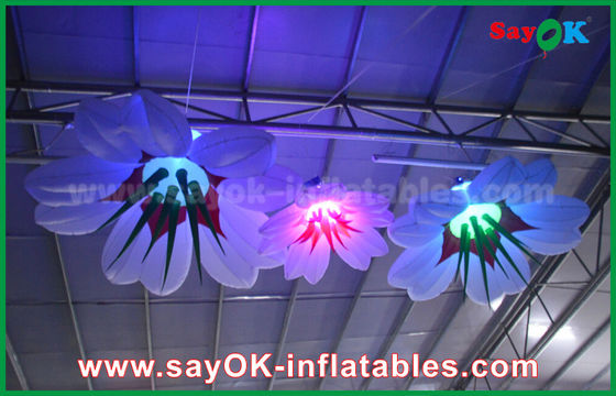 1m Dia Inflatable Hanging Lily Flower With RGB Lighting การตกแต่ง
