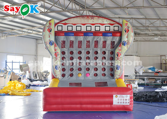 เกมกลางแจ้งที่ทำให้พองได้ 0.4 มม. PVC Tarpaulin เกมกีฬาทำให้พองเชื่อมต่อเกมบาสเก็ตบอล 4 แถวในแถว