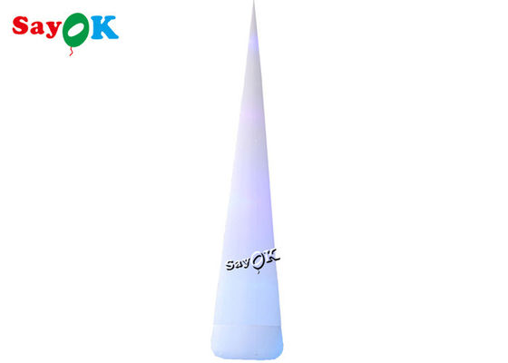 กรวยจราจรเป่าลม Led สีขาว 7 เมตร 23 ฟุต พร้อมไฟเปลี่ยนสีได้
