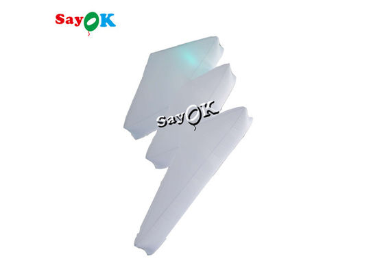 2m 6.6ft White Led Inflatable Lightning Model สําหรับการตกแต่งงานดนตรีพับ