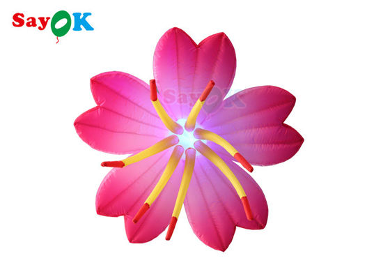 โฆษณาไฟ LED ที่กำหนดเองส่องแสงดอกไม้พองสำหรับการตกแต่งงานปาร์ตี้บนเวที
