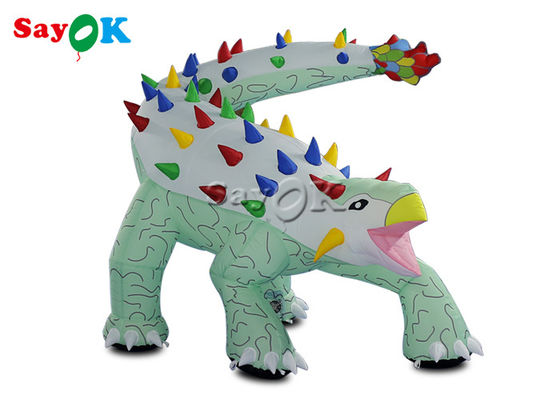 ไดโนเสาร์คริสต์มาสต์แบบลม 1.8x1.2mH ไดโนเสาร์ไดโนเสาร์แบบลม Ankylosaurus แบบการ์ตูน สําหรับโฆษณา