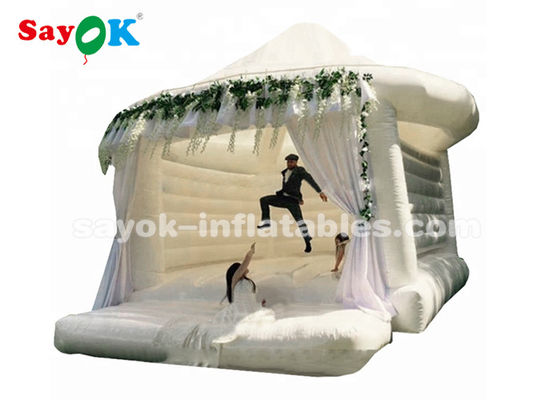 ขายภายนอก ขาว inflatable กระโดดสําหรับงานแต่งขนาดที่กําหนดเอง
